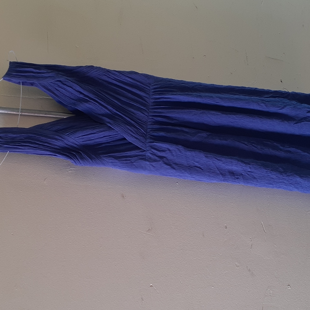 Banana Republic Purple V Neck Krinkle Silk Dress size 14 Sleevless